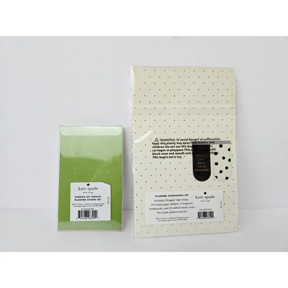 Kate‎ Spade Planner Companion Set Bookmarks and charm set NEW journal